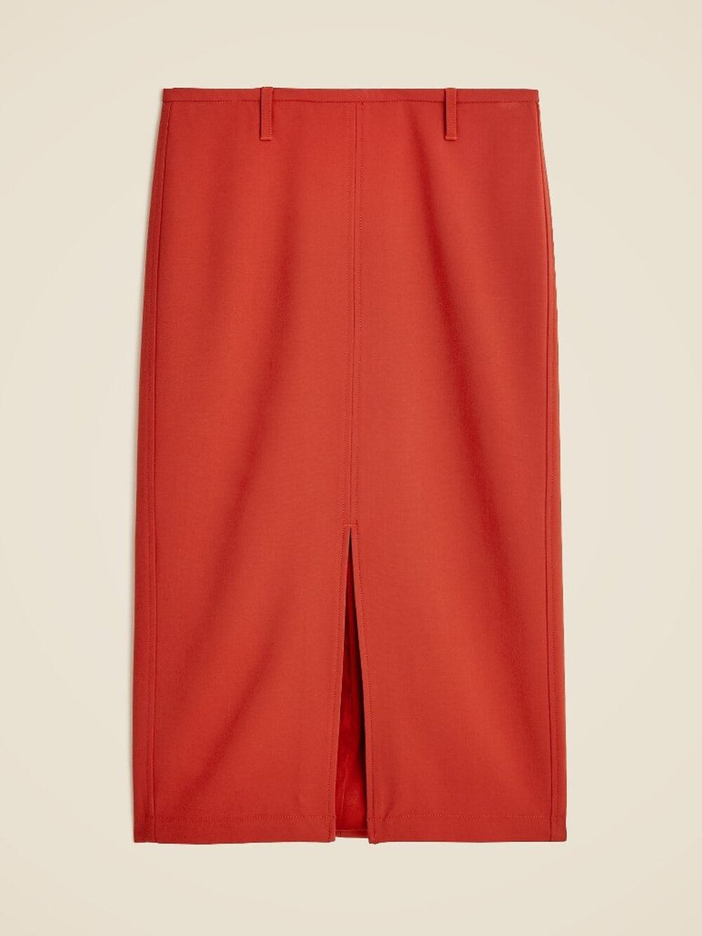 NWT J. Crew Size 12 Chestnut Brown Pencil Midi Skirt in Four-Season Stretch NEW - Picture 4 of 8